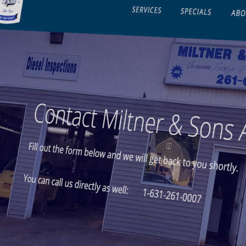 Clickable tab image to Contact Miltner and Sons Auto Care.